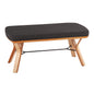 Folia Mid-Century Modern Bench in Natural Wood and Charcoal Fabric by