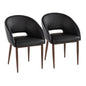 Chair in Walnut Metal and Black Faux Leather