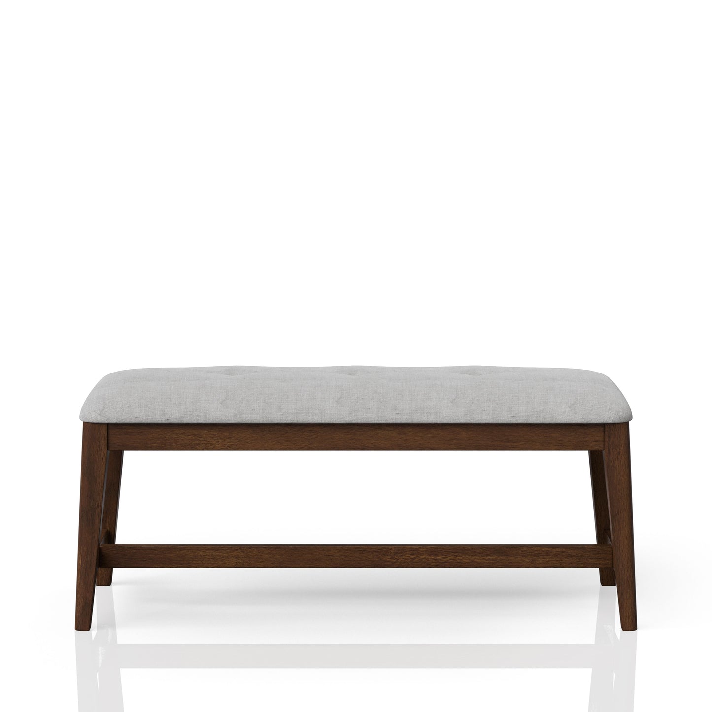Backless Beige Wood Dining Bench - Mid Century Style