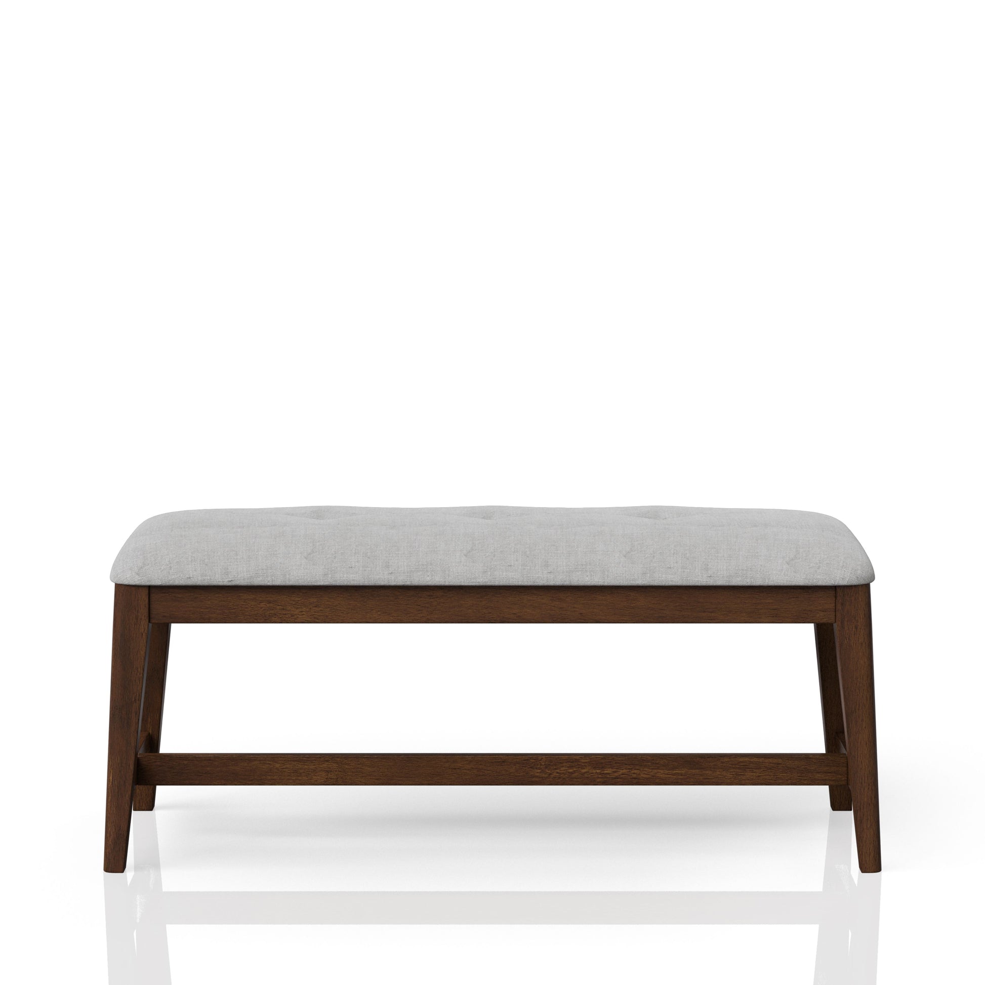 Backless Beige Wood Dining Bench - Mid Century Style