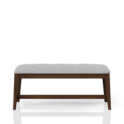 Backless Beige Wood Dining Bench - Mid Century Style