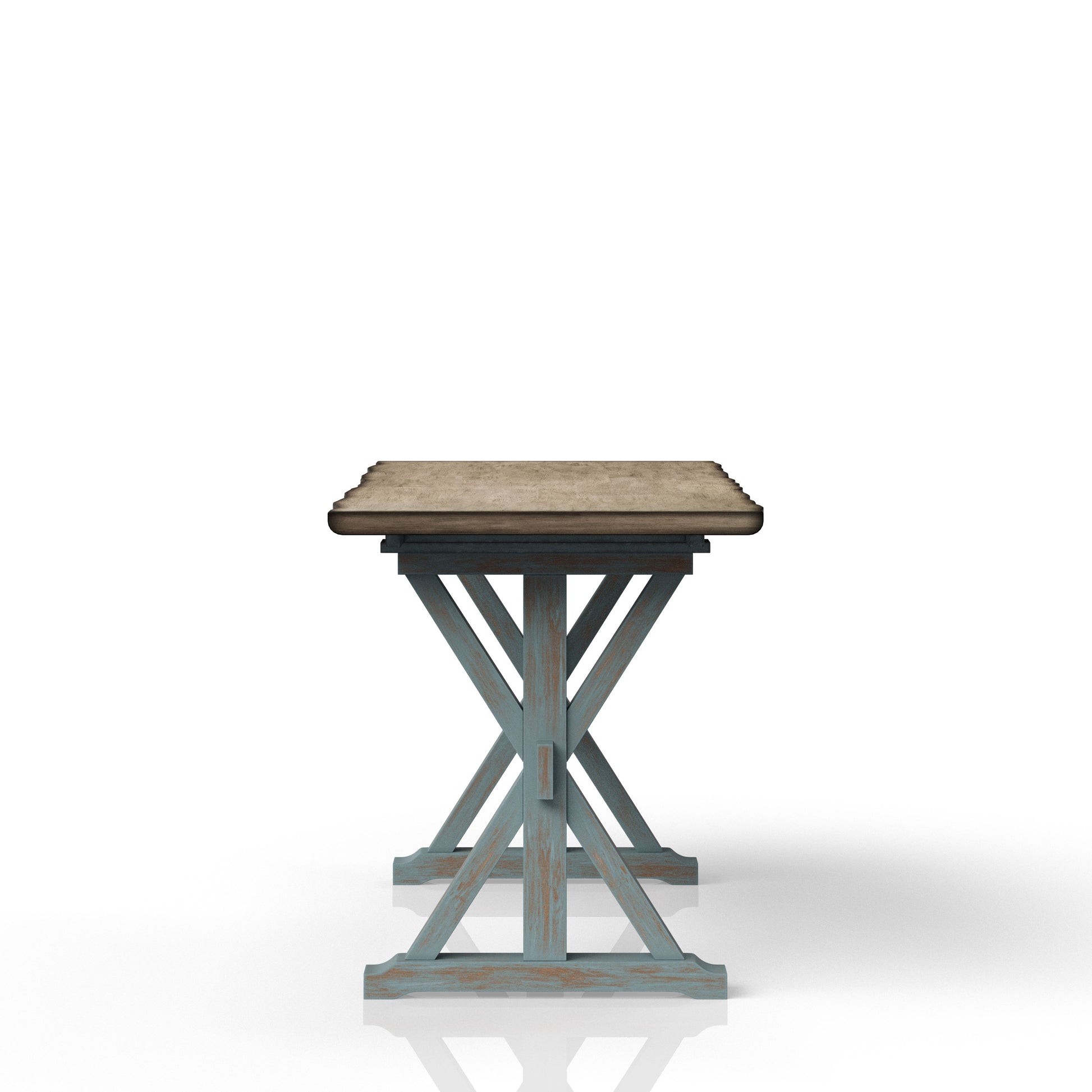 Aqua Blue Solid Wood Dining Table - Counter Height for Dining Room