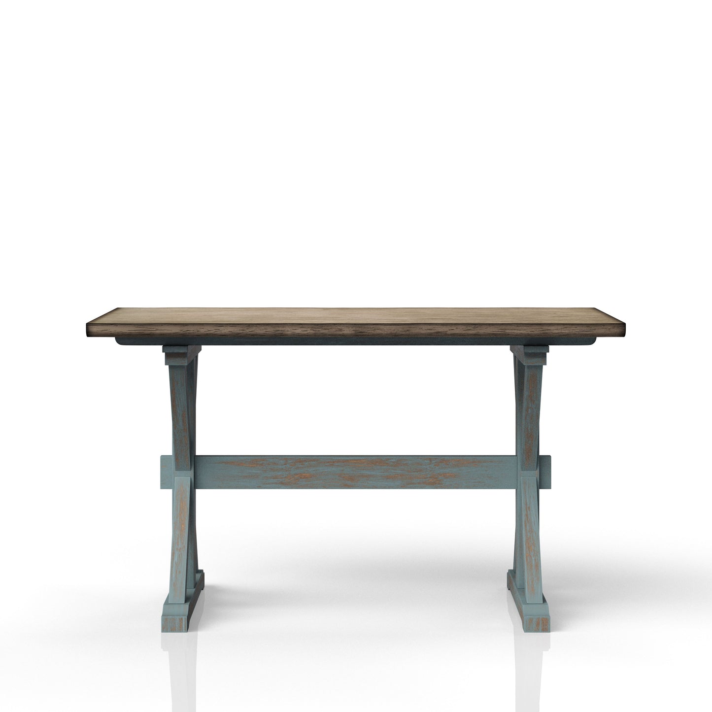 Aqua Blue Solid Wood Dining Table - Counter Height for Dining Room