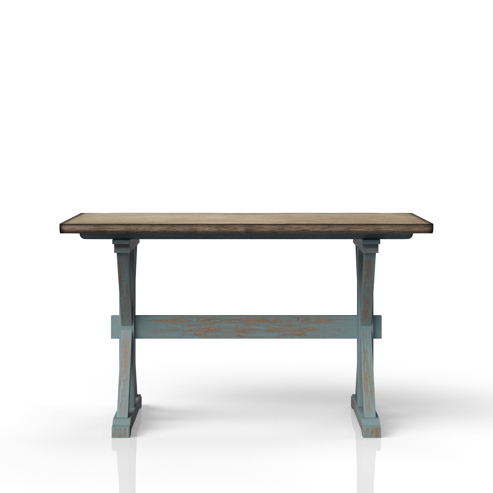 Aqua Blue Solid Wood Dining Table - Counter Height for Dining Room