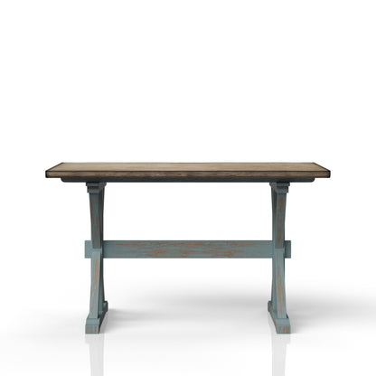 Aqua Blue Solid Wood Dining Table - Counter Height for Dining Room