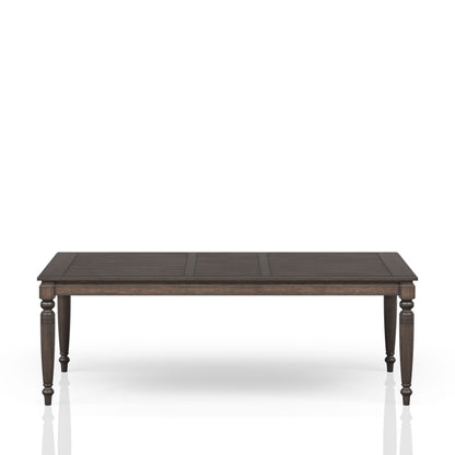 Coffee Solid Wood Dining Table with Leaf Extension