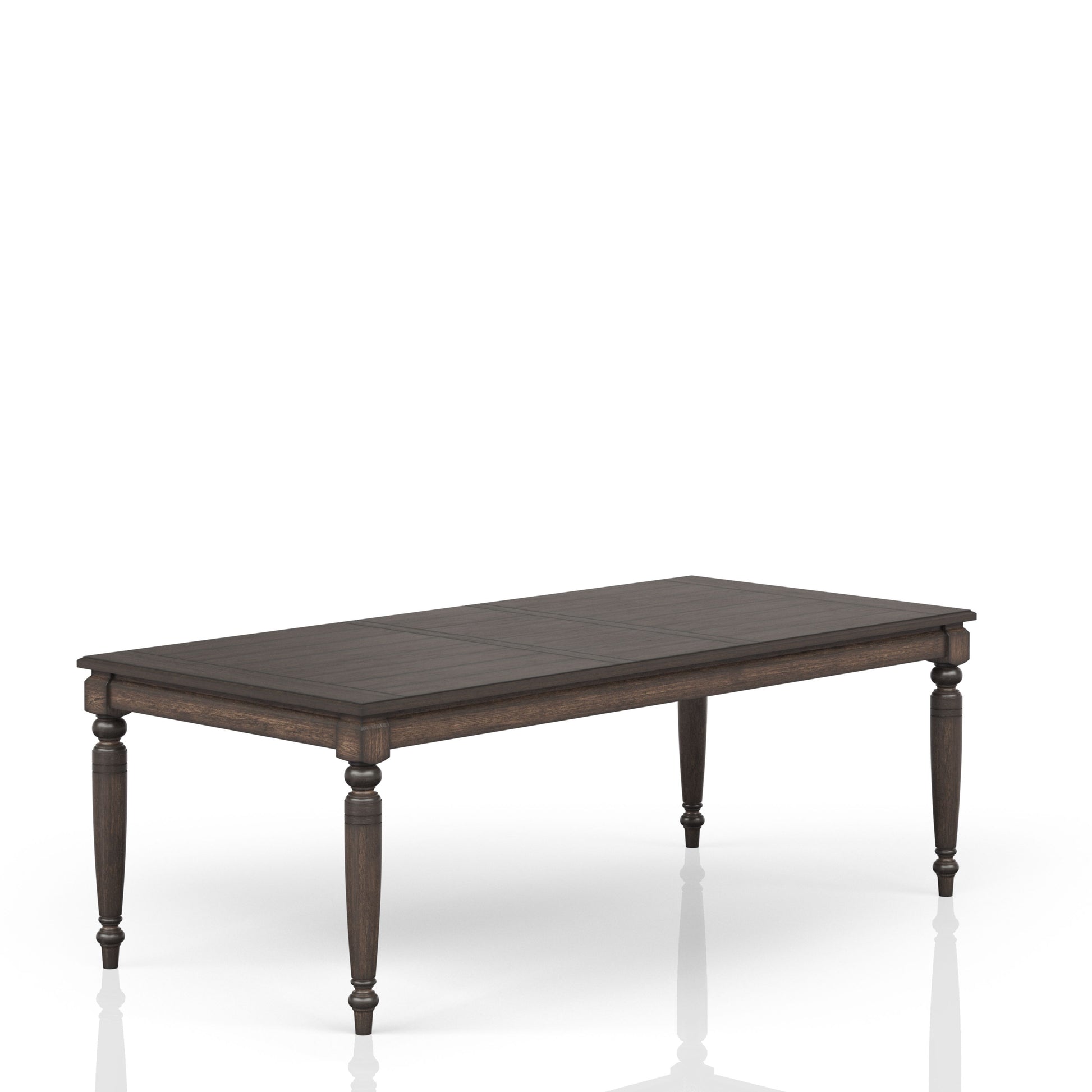 Coffee Solid Wood Dining Table with Leaf Extension
