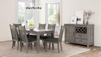 Rustic Gray Dining Table - Two Storage Drawers, Seats 8