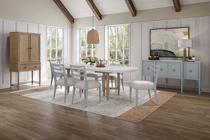 Triad Double Pedestal Dining Table with Leaf - Sand Finish