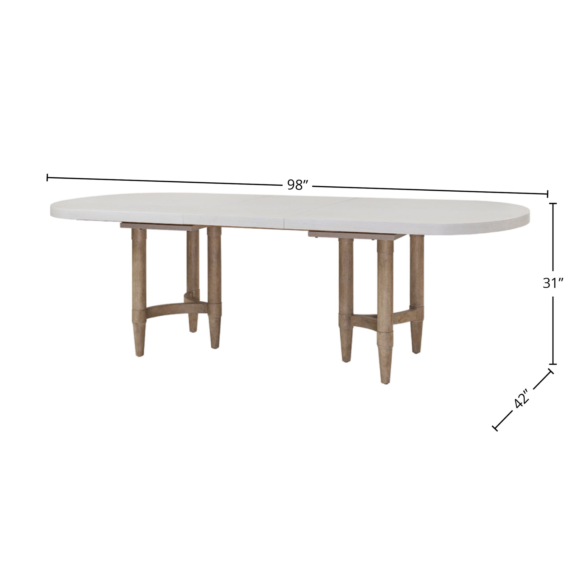 Triad Double Pedestal Dining Table with Leaf - Sand Finish
