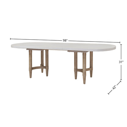 Triad Double Pedestal Dining Table with Leaf - Sand Finish