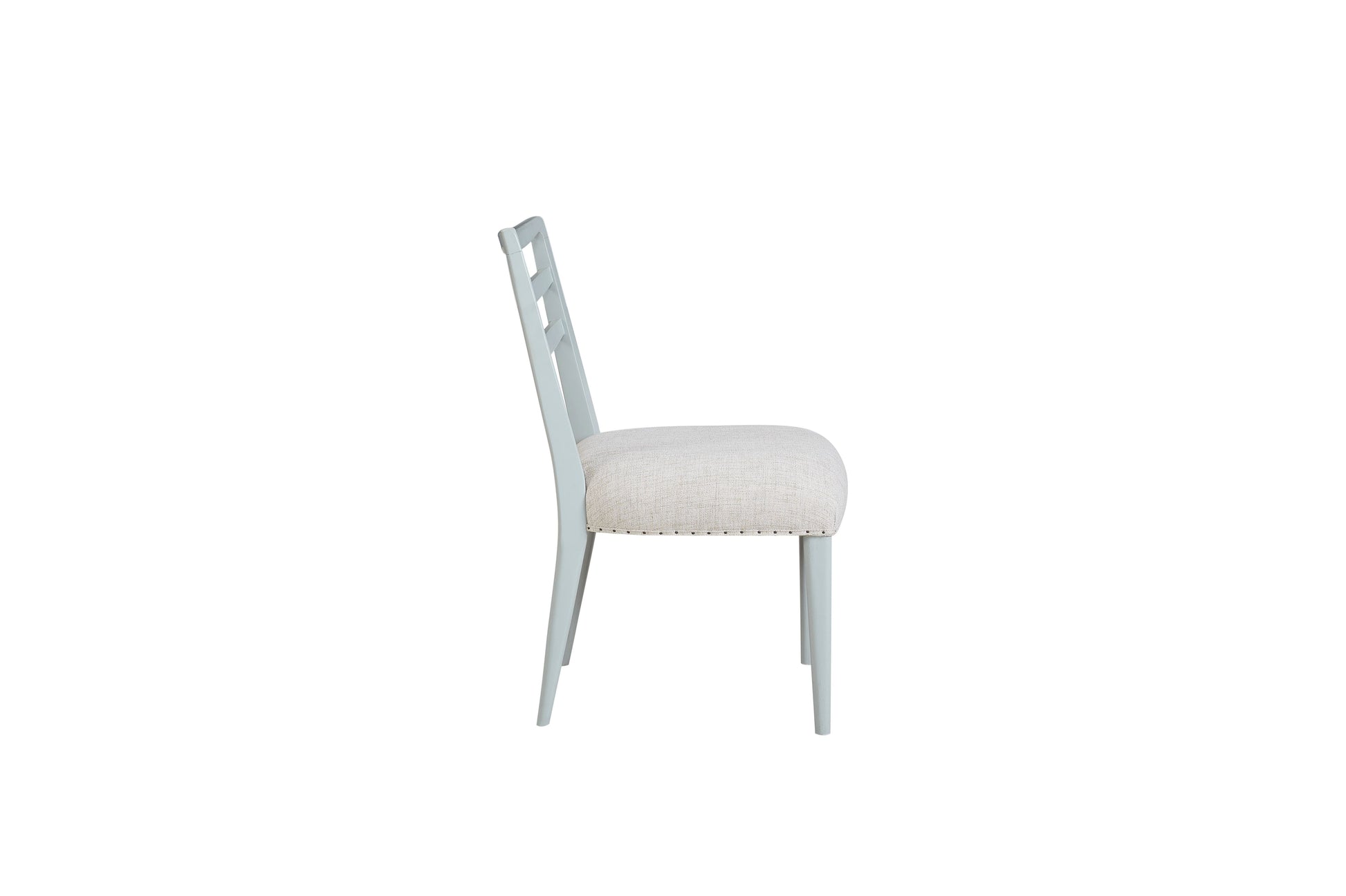 Light Blue Solid Wood Dining Chairs Set of 2 with Ladderback Design