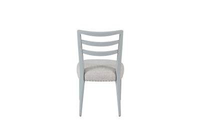 Light Blue Solid Wood Dining Chairs Set of 2 with Ladderback Design