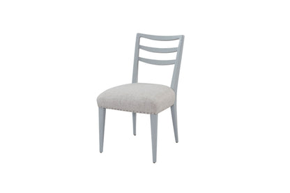 Light Blue Solid Wood Dining Chairs Set of 2 with Ladderback Design