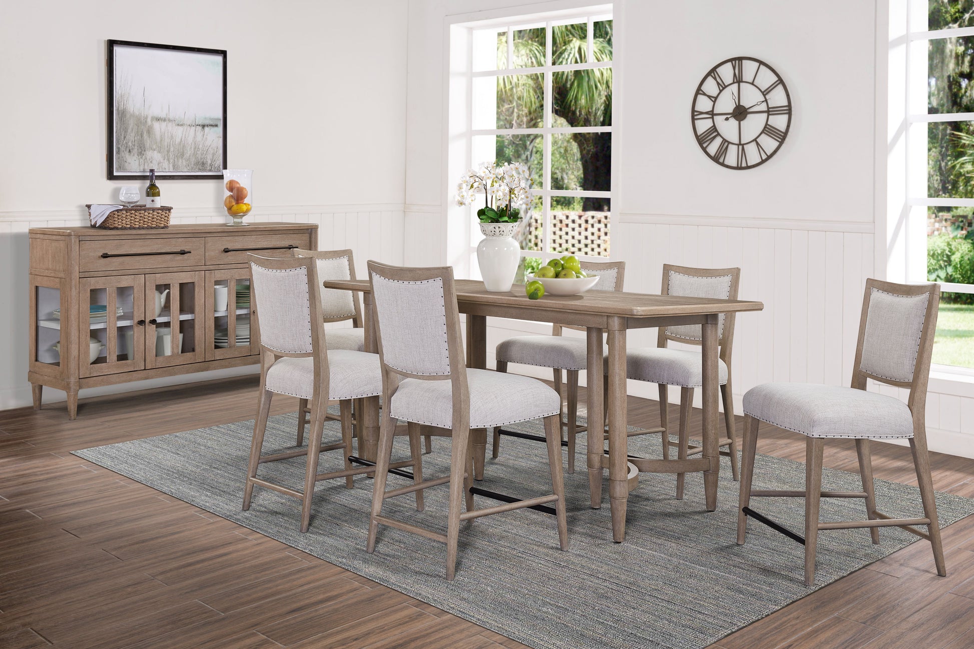 Sand Solid Wood Dining Table for Kitchen Storage and Dining Room