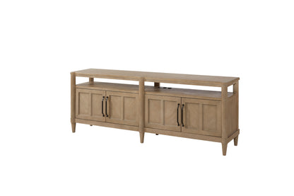 Sand Wood Media Console with Storage for TVs 50-59 Inches for Living Room