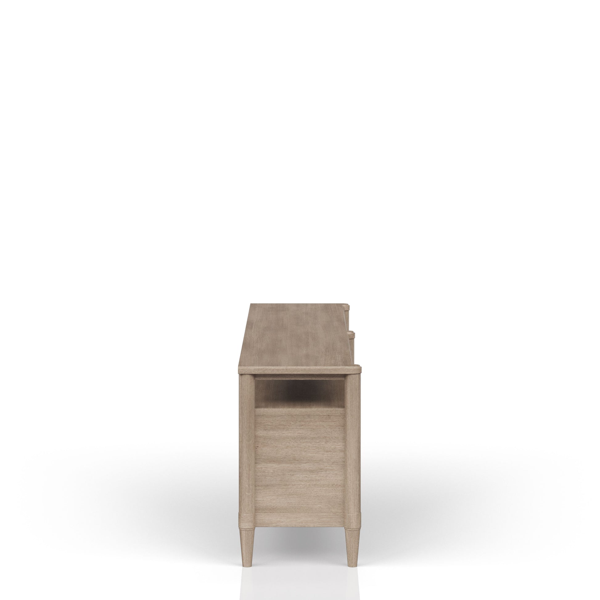 Sand Wood Media Console with Storage for TVs 50-59 Inches for Living Room