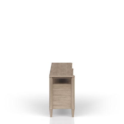 Sand Wood Media Console with Storage for TVs 50-59 Inches for Living Room