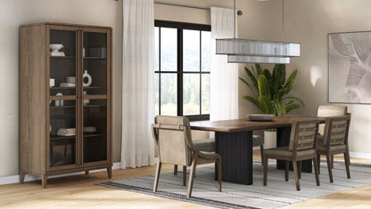 Light Brown Solid Wood Dining Table 80" x 40"