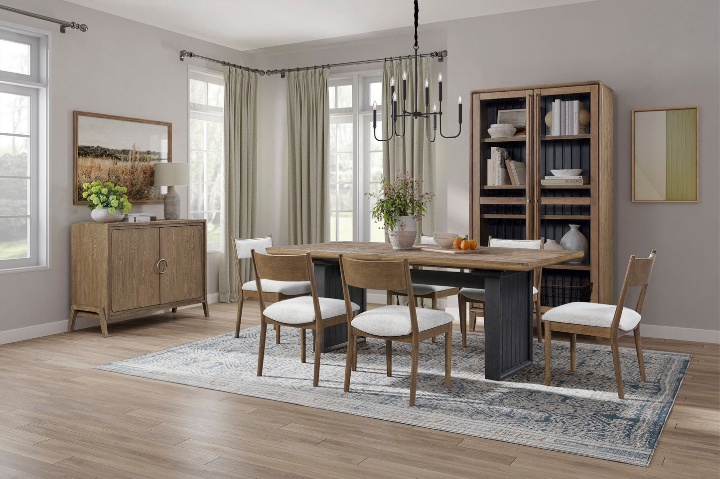 Light Brown Solid Wood Dining Table 80" x 40"