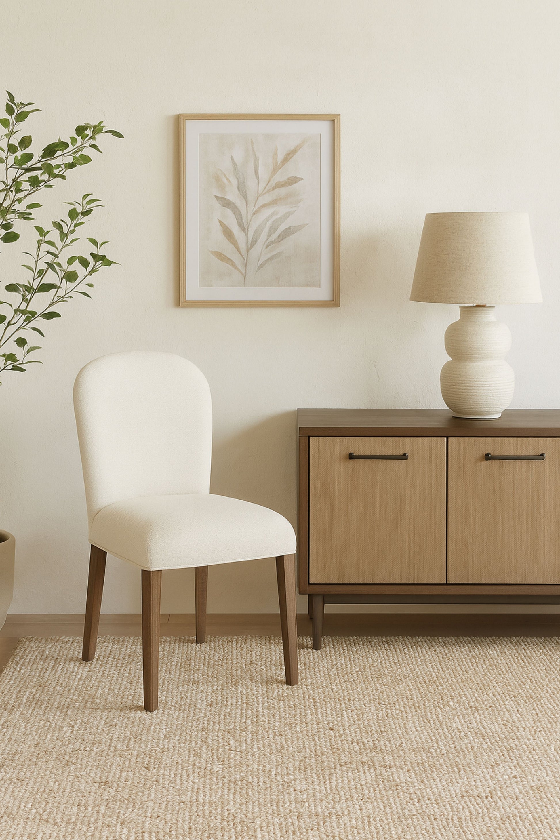 Arch Upholstered Dining Chairs with Cocoa Wood Frame for Kitchen Storage
