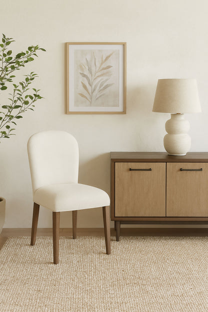 Arch Upholstered Dining Chairs with Cocoa Wood Frame for Kitchen Storage