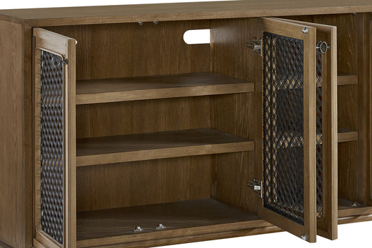 84" Solid Wood TV Console - Almond Finish for Living Room