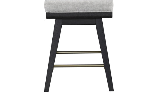 Black Solid Wood Swivel Counter Stool Set of 2 for Dining Room