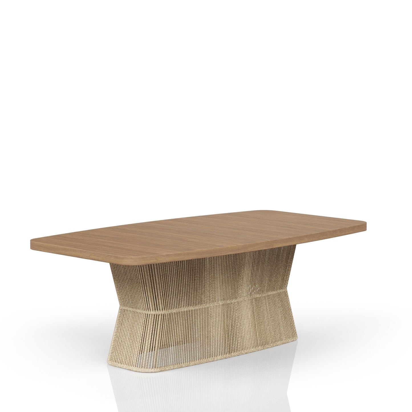 Beige Solid Wood Dining Table - 80" Extendable Toffe Table