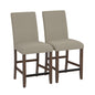 Brown Upholstered Barstools, Set of 2