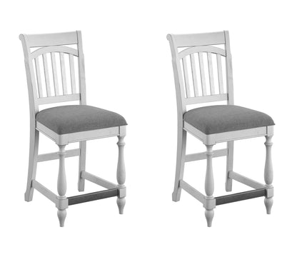 Gray Slat Back Barstools, Set of 2