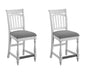 Gray Slat Back Barstools, Set of 2