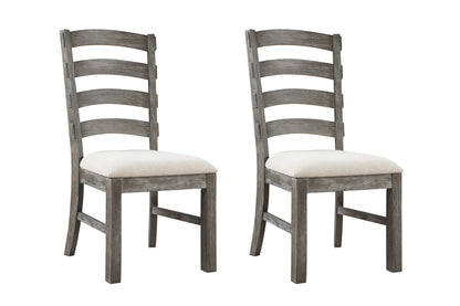 Brown Upholstered Dining Chairs, Set of 2