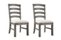 Brown Upholstered Dining Chairs, Set of 2