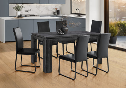 Dining Table, 60" Rectangular, Kitchen, Dining Room, Black Laminate, Contemporary, Modern