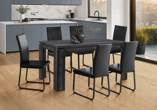 Dining Table, 60" Rectangular, Kitchen, Dining Room, Black Laminate, Contemporary, Modern