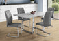 Dining Table, 60" Rectangular, Kitchen, Dining Room, Grey Laminate, Chrome Metal, Contemporary, Modern