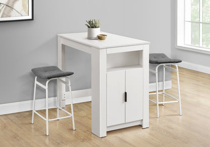Dining Table, 48" Rectangular, Counter Height, Kitchen, Small, Storage, White Laminate, Contemporary, Modern