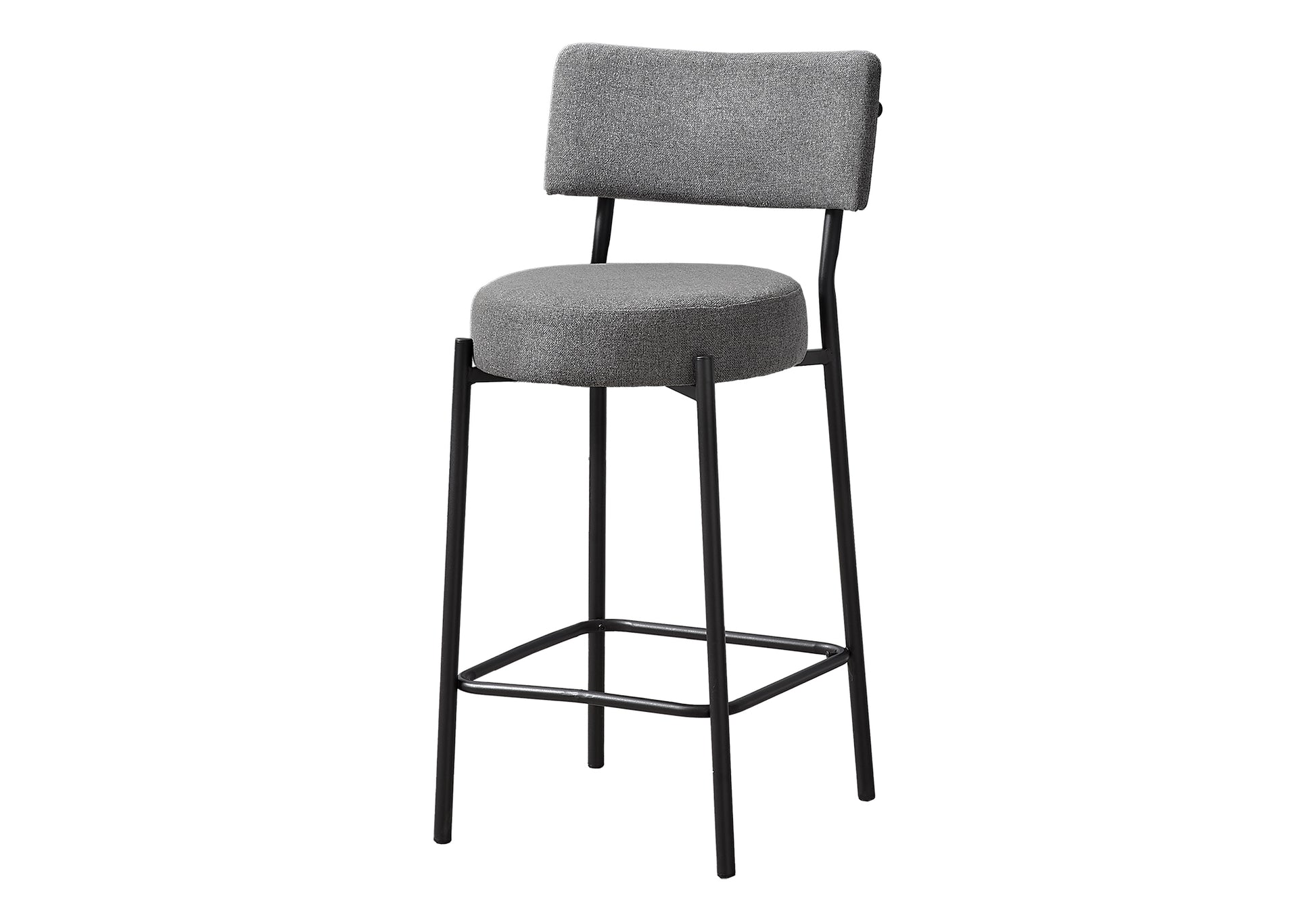 2-Piece Counter Height Barstool Set - Black Metal