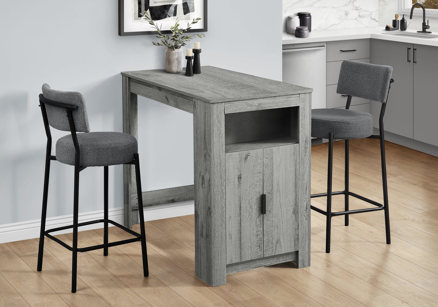 2-Piece Counter Height Barstool Set - Black Metal
