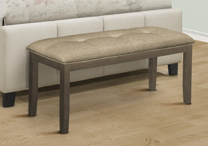 44" Brown Rectangular Upholstered Dining Bench