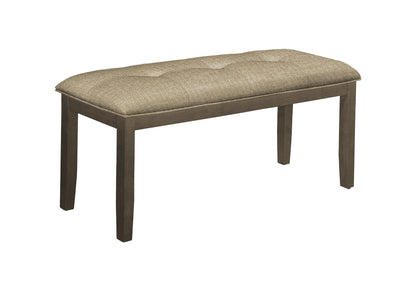 44" Brown Rectangular Upholstered Dining Bench