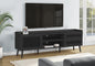 Tv Stand, 72 Inch, Console, Media Entertainment Center, Storage Cabinet, Living Room, Bedroom, Black Laminate, Wood Legs, Transitional
