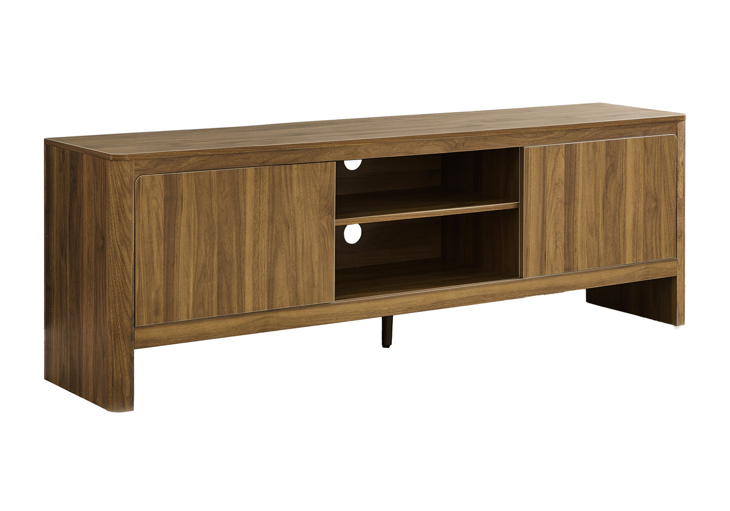 72 Inch Walnut TV Stand - Storage Cabinet for Living Room Bedroom