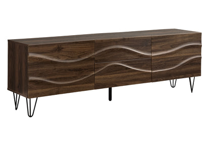 72 Inch TV Stand - Brown Storage Console for Living Room