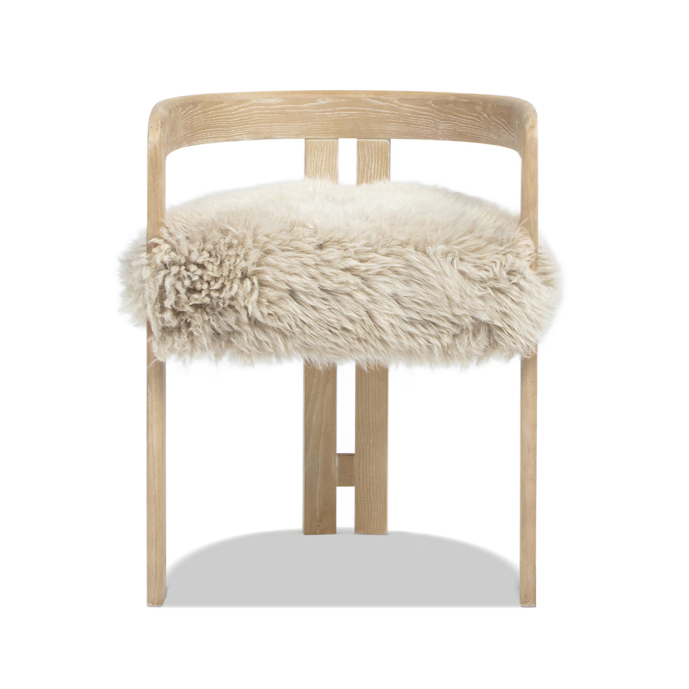 Millwick 21" Low Back Genuine Fur Dining Chair, Natural Blonde Genuine Fur