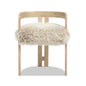 Millwick 21" Low Back Genuine Fur Dining Chair, Natural Blonde Genuine Fur