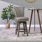 Henry 27" Armless Swivel Counter Height Bar Stool, Heathered Grey Linen