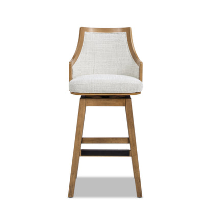 Bahama Swivel Bar Stool - Gray Cane Rattan Dining Seat