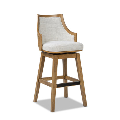 Bahama Swivel Bar Stool - Gray Cane Rattan Dining Seat
